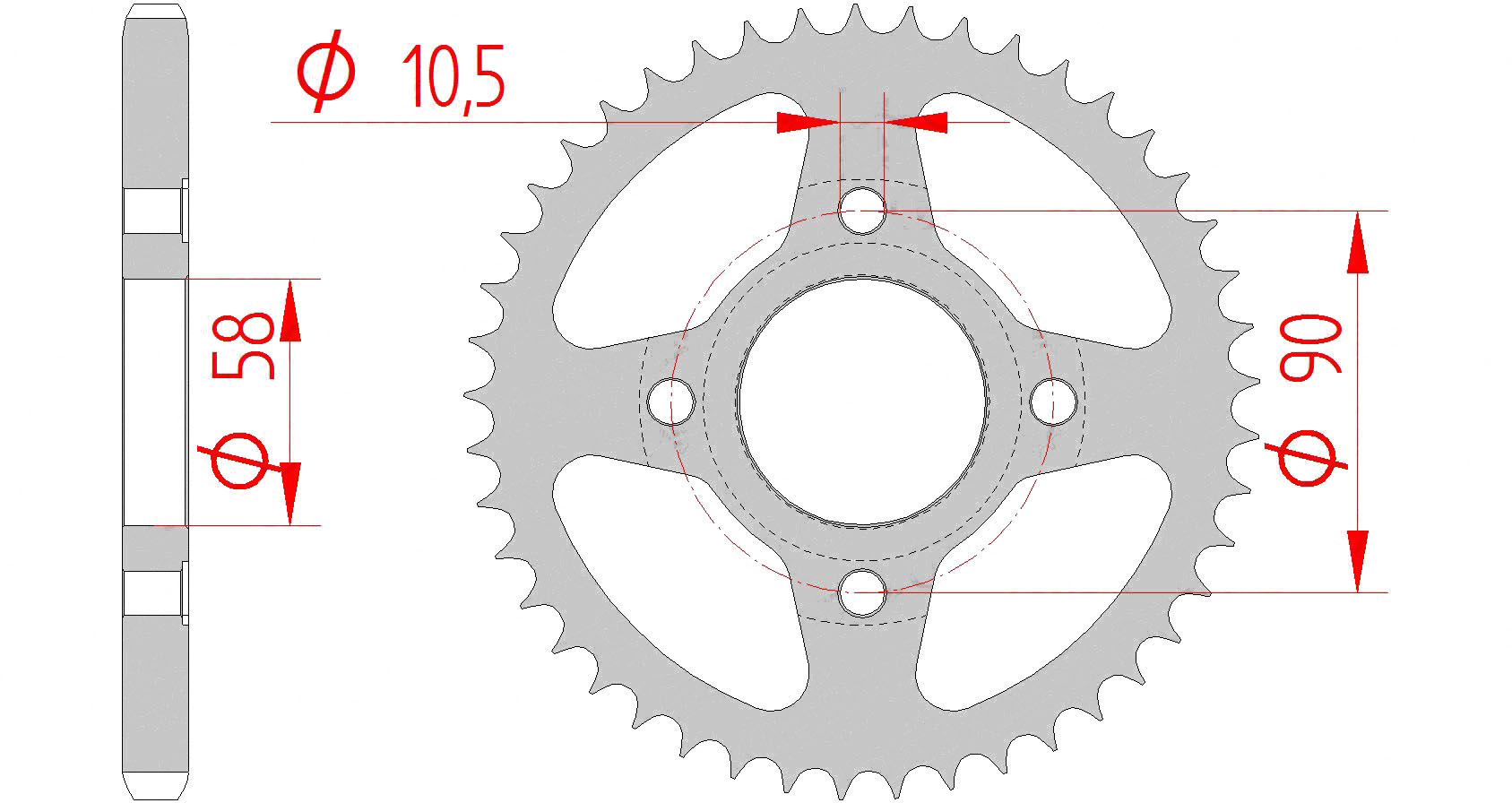 DC Afam NV Kit Stahl Für Brixton BX 125 2018 - Kettenradsatz In Silber